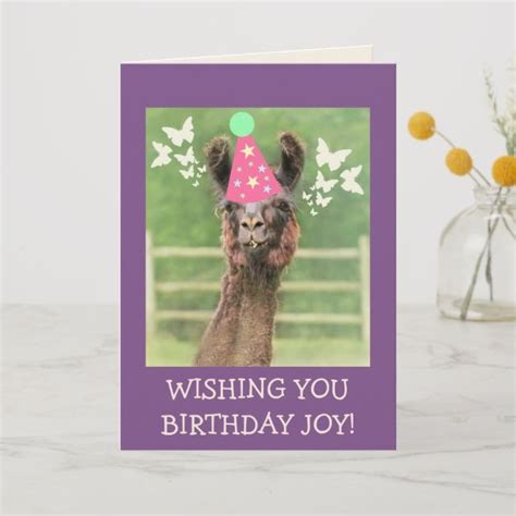 Get up to 35% off. Party Llama Birthday Joy Birthday Card | Zazzle.com