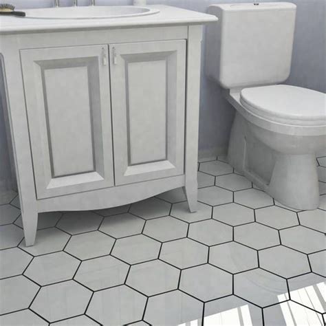 This hexagon porcelain has a neutral color, which means it fits in perfectly with most interior designs. SomerTile 7x8-inch Hextile Matte Blanco Porcelain Floor ...