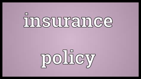 So insurance policy is a contract between customer amd company where customer pay regular. Insurance policy Meaning - YouTube