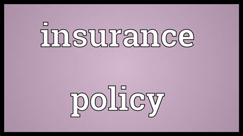 Life insurance:.some life insurance policies even offer financial compensation after retirement or a certain period of time. Insurance policy Meaning - YouTube