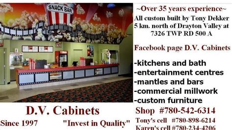 Cabinet makers, kitchen cabinets, custom display fixtures. D.V. Cabinets - Drayton Valley and District Free Press