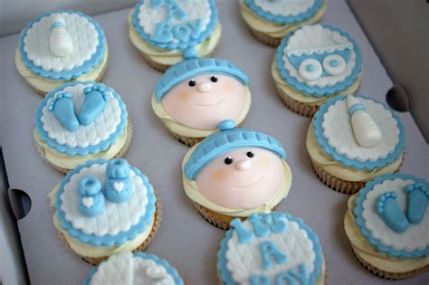 Remove from oven and allow to cool. Boy's Baby Shower cake with cupcakes - Bakealous