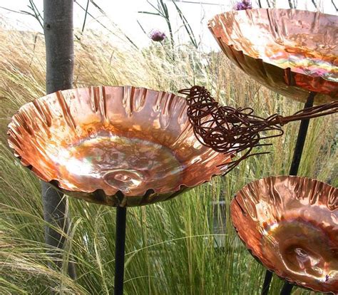 Frugal crafts and homemade gifts (featured column) by mary lapalm this beautiful birdbath is relatively inexpensive to make. Medium Copper Chalice | Bird bath, Bird bath garden, Bird ...