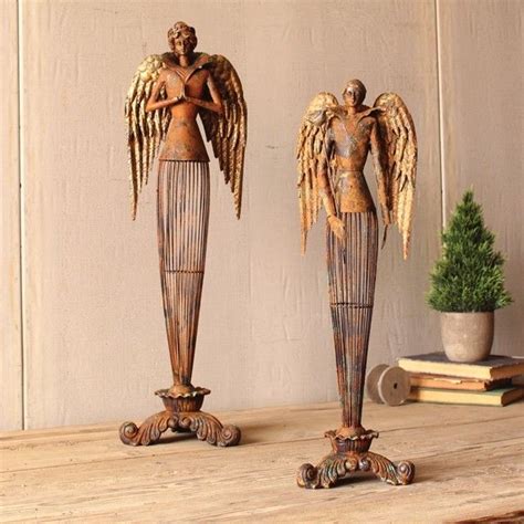 Only genuine antique angels silver approved for sale on www.sellingantiques.co.uk. Tall Rustic Metal Angels, Set of 2 | Rustic metal, Rustic ...