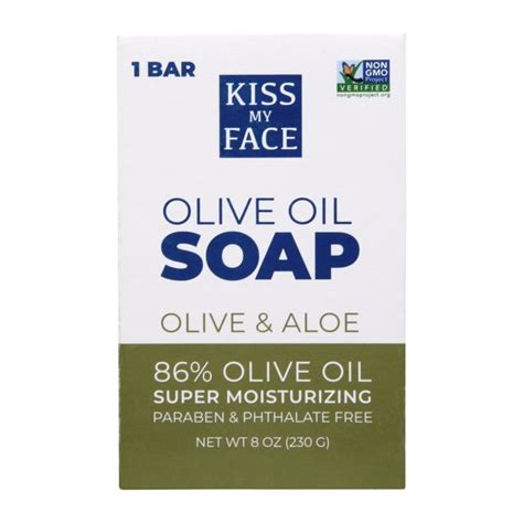 Enjoy the moisturizing power of olive oil as you cleanse with kiss my face 86% olive oil bar soaps. Kiss My Face All natural, Vegan Olive & Aloe Bar Soap, 86% ...