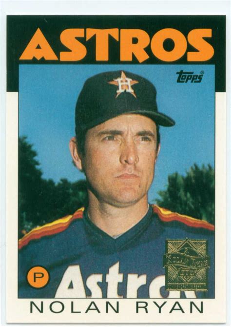 The league hit.204 against ryan, that too is the record, at least since we have been able to keep the records. Nolan Ryan 1999 Topps Commemorative Set - Card #19 - 1986 Topps Design | 30-Year Old Cardboard