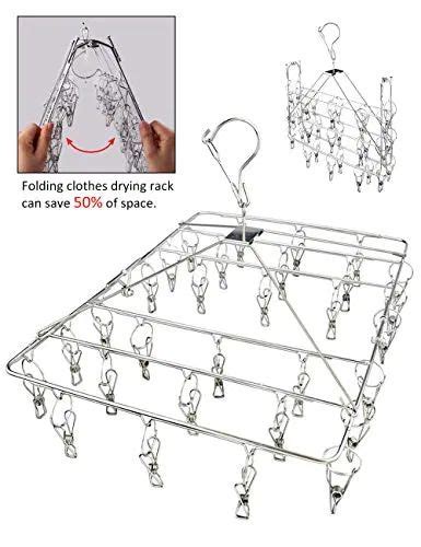 Best outdoor drying rack for cloth diapers. Clothes Drying Rack with Windproof Hook,Stainless Steel ...