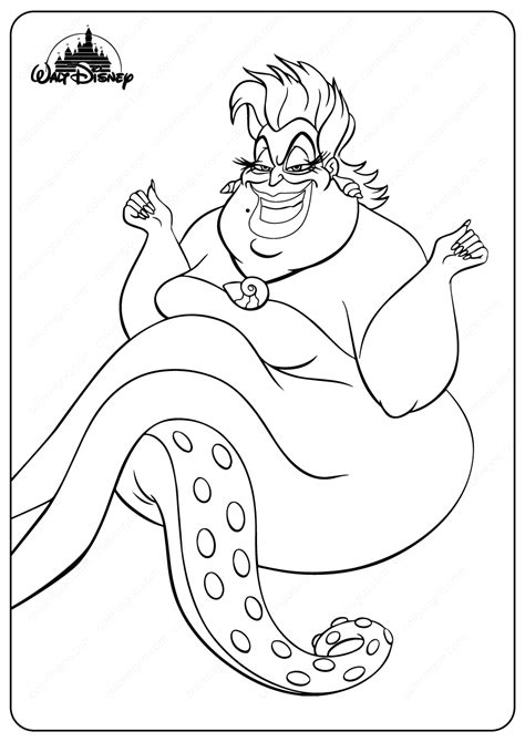 Ursula is a fictional character who appears in walt disney pictures' 28th animated feature film the little mermaid (1989). Disney Sea Witch Ursula Coloring Pages | Mermaid coloring ...