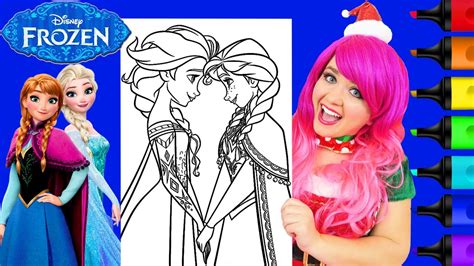 Do you want to recreate the animated movie characters with your own colors? Coloring Anna & Elsa Frozen Sisters GIANT Coloring Page ...