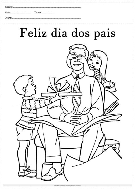 Dia dos pais para colorir. Desenhos para colorir feliz dia dos pais - Ler e Aprender