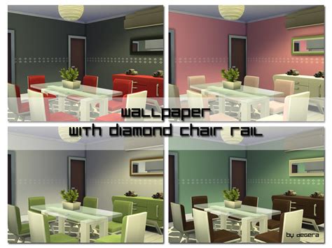 Chair rail is a great way to add aesthetic style to any area. Degera's Wallpaper with Diamond Chair Rail