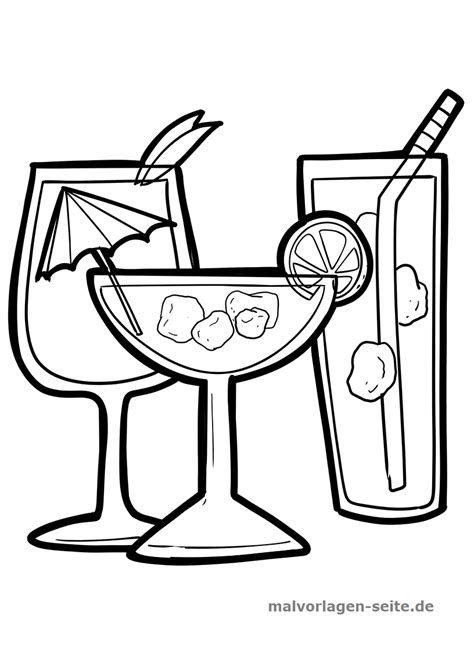 Susses essen farben in 2020 malvorlagen. Malvorlage Cocktail | Essen - Kostenlose Ausmalbilder