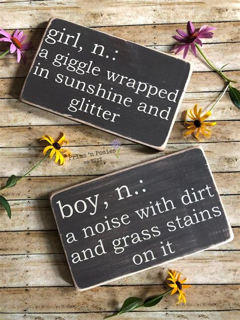 Wording for a baby boy's shower invitation it's a boy! is nice, but you can spice up a shower invite for a baby boy with some carefully chosen words. Girl or Boy Definition Wood Sign Baby Nursery Baby Shower ...