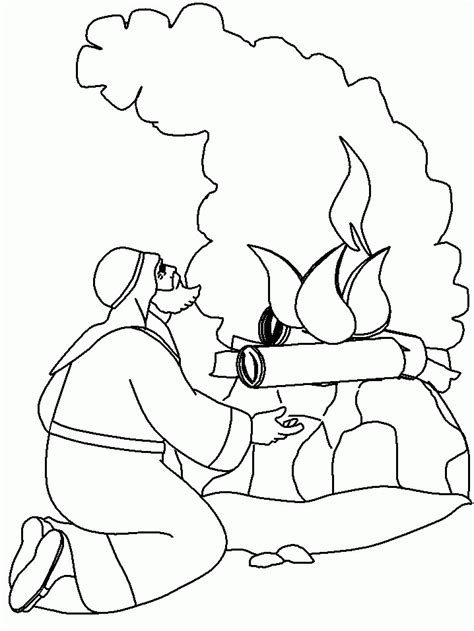 Elijah said to elisha, stay here; Elijah Burning Altar Coloring Pages - Coloring Home