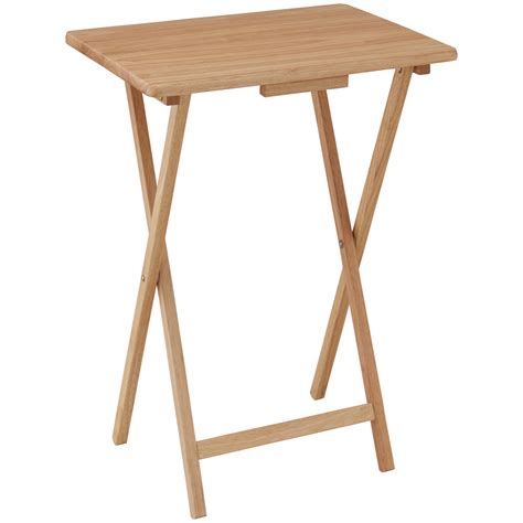 Width was perfect for my tool cart. Mainstays 19" Folding Tray Table, Natural Wood - Walmart.com