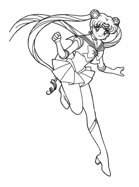 Sailor moon anime soldier of love and justice coloring page. Sailor moon coloring pages for kids printable | Colorear ...