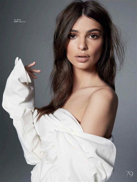 I'd rather find out whether the model had plastic surgery instead. Emily Ratajkowski - Elle Magazine Australia June/July 2018