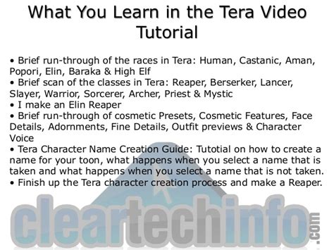 The main traits of the reaper are mobility and survivability through dodging. How-To Make a Reaper - Tera Character Creation Guide