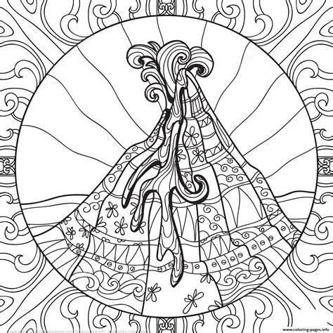 The free printable coloring pages are created to support jo hollander's soon to start crowdfunding project. Volcano Zentangle Adults Coloring Pages Printable