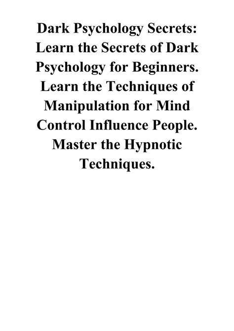 2019 was an excellent year for psychology books. Dark Psychology Secrets - Hary McBride - Learn the Secrets ...