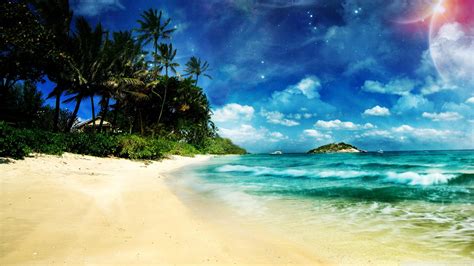 Design your everyday with removable beach art wallpaper you'll love. Landscapes beach digital art wallpaper | 2560x1440 | 19215 ...