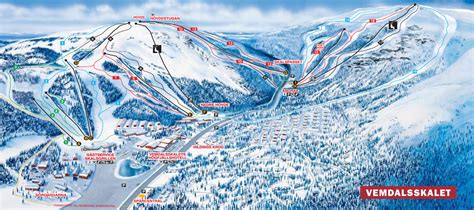 With our service, you will find both cheap accommodations and budget hotels. Vemdalen ski map, Sweden, Europe