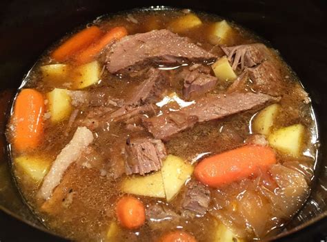 My go to recipe is similar. Slow Cooker Pot Roast in Onion Gravy with Potatoes and ...