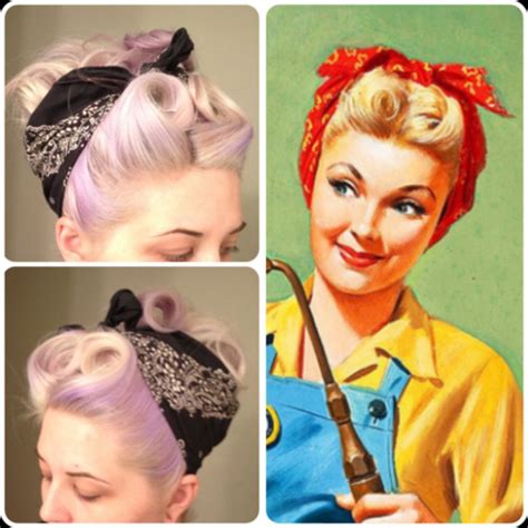 Withairstyle.com top 30 black natural hairstyles for medium length hair in 2021 Rockabilly hair, Bandana hairstyles short, 1940s hairstyles