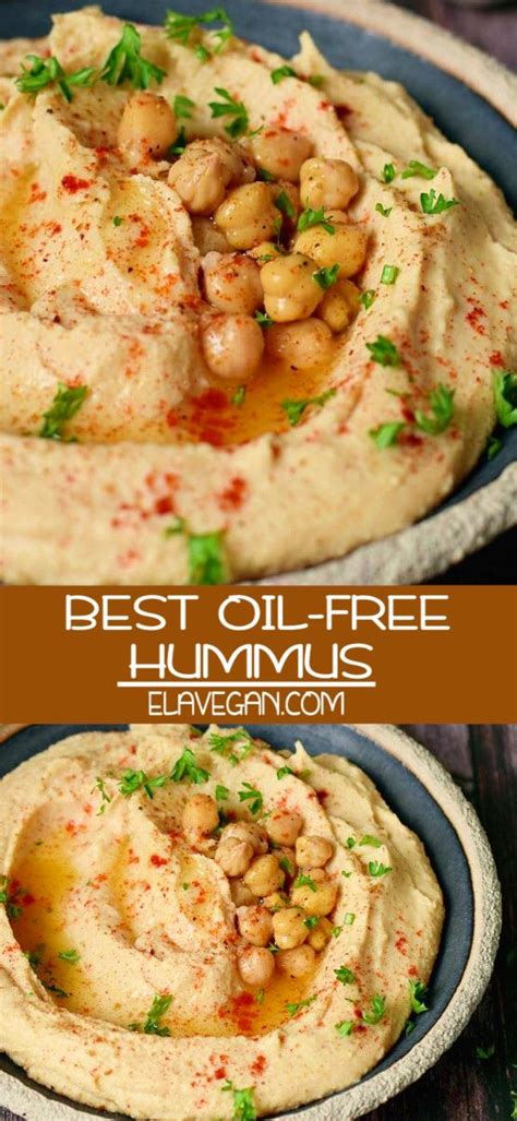 Super easy, oil free, no tahini, heart healthy! Best Oil-Free Hummus | Easy homemade recipes, Vegan ...