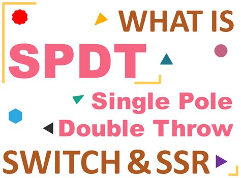 Solid state relays all departments deals audible books & originals alexa skills amazon devices amazon pharmacy amazon warehouse appliances apps & games arts, crafts & sewing automotive parts. An introduction to single pole double throw (SPDT ...