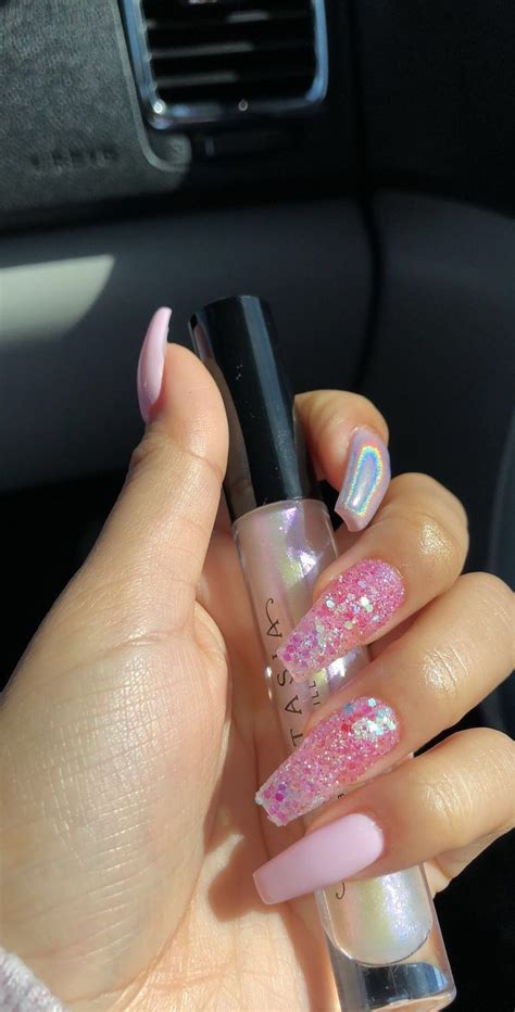 Pink nails, cute nails, nail inspo,nails, acrylics ...