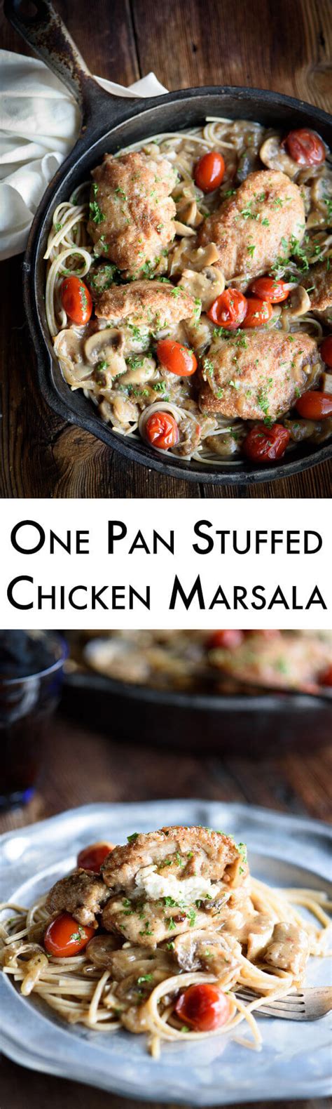 Get the recipe for chicken marsala. This one pan stuffed chicken marsala recipe is so simple ...
