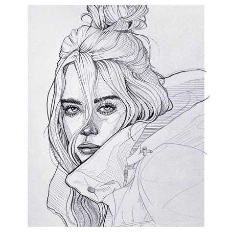 Ganz ohne referenzen zeichnet so ziemlich keiner. #ArtSketchesbillieeilish #Billie #bleistiftzeichnung ...