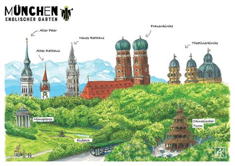 Englischer garten münchen karte plan übersichtskarte nordteil created date. Illustrationen Galerie - Malerei Külzer | Englischer ...