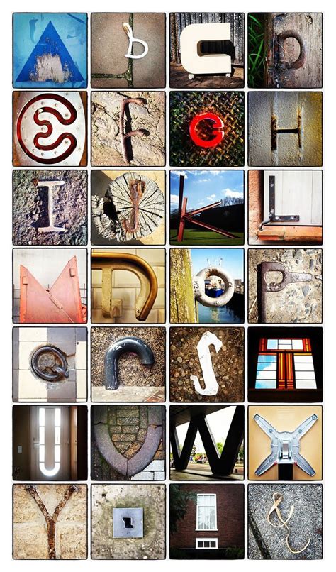 Children who can easily name the letters of the alphabet have an easier time learning to read. Found type | Alphabet photography, Letter photography ...