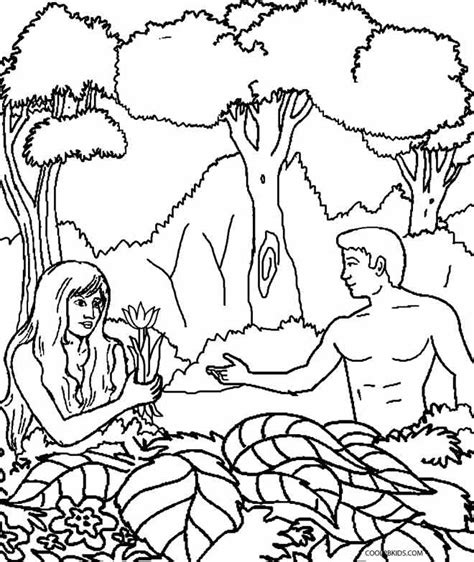 Adam and eves sin bible coloring page. Printable Adam and Eve Coloring Pages For Kids ...