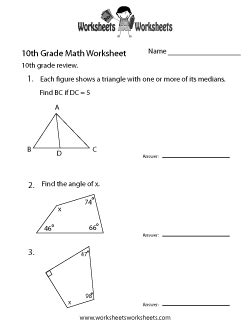 Match the numbers (they can use colored penci. 10th Grade Math Review Worksheet | 10th grade math, 10th grade math worksheets, Geometry worksheets