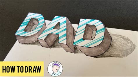 Start off by drawing around your little ones hand this an easy father's day card to make! Fathers day drawings easy | How to draw 3d dad | how to ...