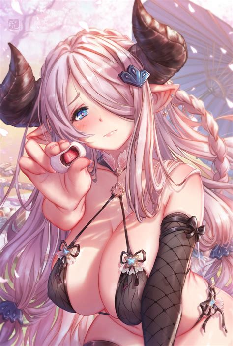 Black pink bra game character blue hair. narmaya (granblue fantasy) drawn by mitsu_(mitsu_art ...