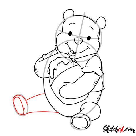 Pooh, a bear of very little brain, and all his friends in the hundred acre woo. How to draw Winnie-the-Pooh eating honey - Step by step ...