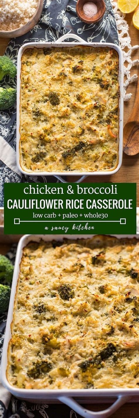 Chicken & Broccoli Cauliflower Rice Casserole | Recipe