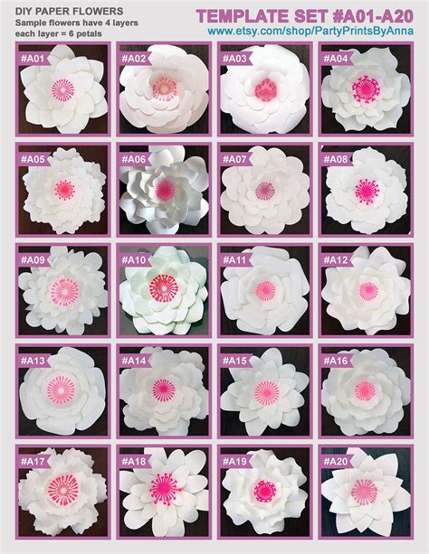 Maybe you would like to learn more about one of these? 40 SVG Paper Flower Templates Petal Templates A01-A40diy ...