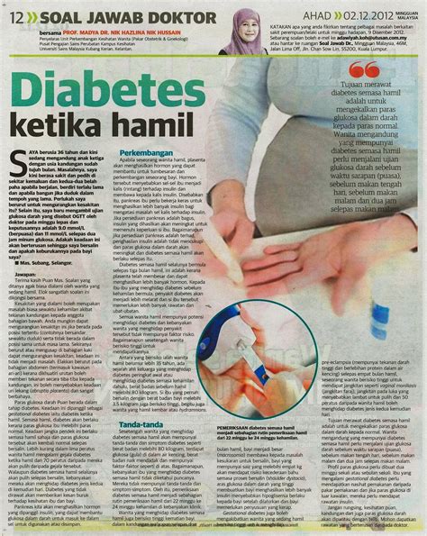 Akibatnya organ dalam bayi yang belum siap dapat mengakibatkan cacat di kemudian hari. Di Sini Ruangku Berkongsi: Diabetes Gestasi semasa hamil