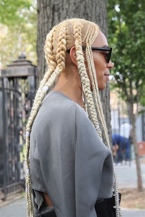 You can get soft, wavy hair by braiding instead of curling. Solange Debuts Blonde Braids - Essence