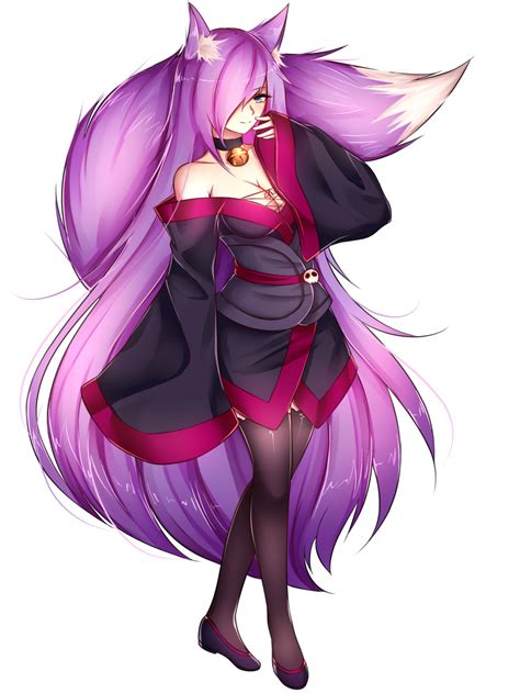 One of the anime characters with purple hair who will make you fall for them instantly! Kitsune Kuro by dirtykuro on @DeviantArt | Kitsune, Fox ...