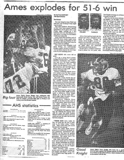 Total football newspaper covers sports news nation wide and brings them to you fairly and honesty. 1986 AHS Football scanned newspaper article p014 #AmesHigh ...