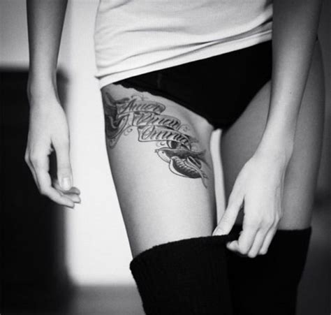 Another trending tattoo style that many women find appealing is the small, delicate, and. Inner thigh tattoo | Tattooooooos | Pinterest | Inner ...