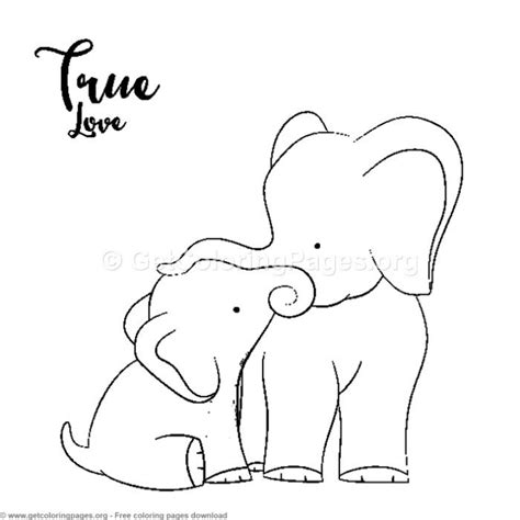 Welcome to our ongoing list of free adult coloring pages, printable and available for download. 3 True Love Elephants Coloring Pages | Elephant coloring ...