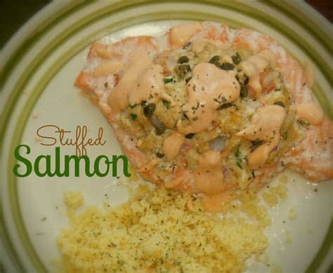 Crab stuffed salmon… what a delicious invention. How Long Do You Bake Stuffed Salmon From Costco | Astar ...