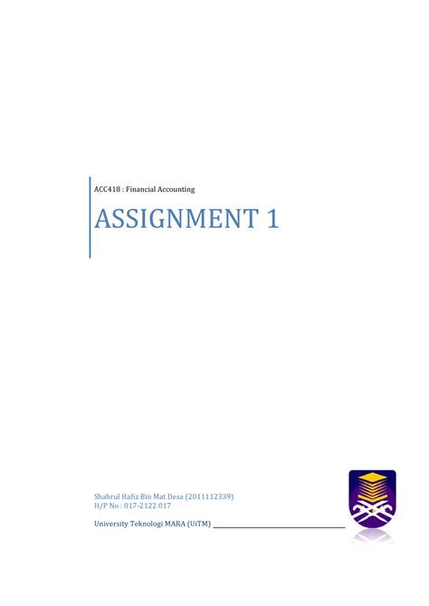 Contoh muka depan assignment uitm contoh raffa cute766. Contoh Cover Page Group Assignment Uitm - The Best ...